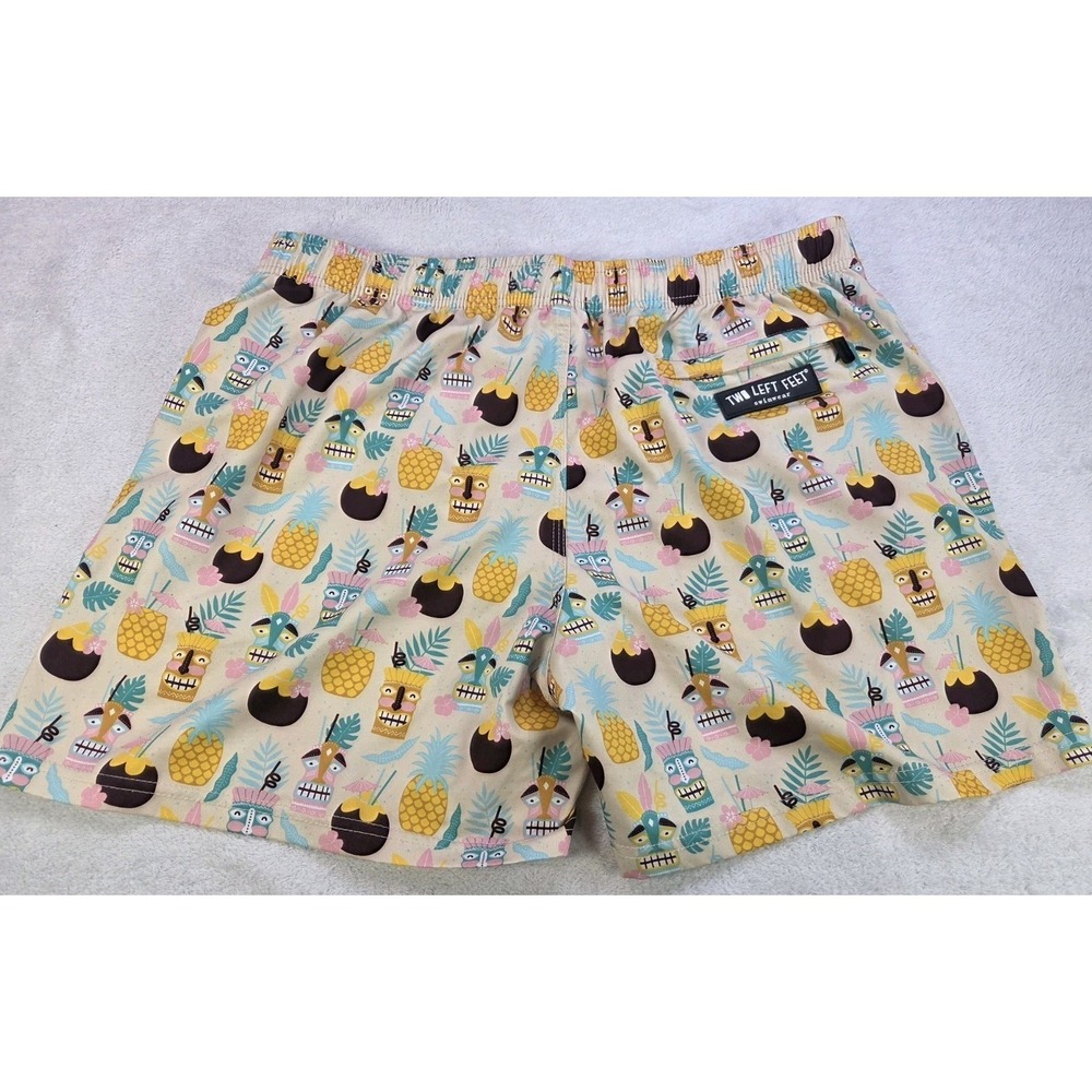 Two Left Feet Swim Trunks XXL Tropical Tiki Pineapple Beach Shorts Mesh Lined - Picture 2 of 8